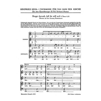 Ringet darnach dass ihr still seid -Epistel-Motette zum Sonntag Reminiscere- by Reda Siegfried for Mixed Choir