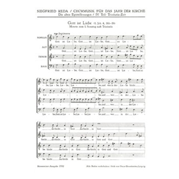 Gott ist Liebe -Epistelmotette fur den 1. Sonntag nach Trinitatis- by Reda Siegfried for Mixed Choir