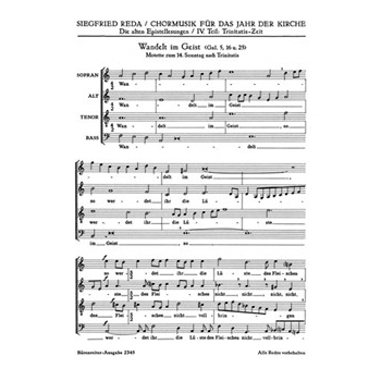 Wandelt im Geist -Epistelmotette fur den 14. Sonntag nach Trinitatis- by Reda Siegfried for Mixed Choir