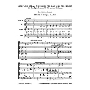 Ihr seid alle Gottes Kinder -Epistelmotette zum Neujahrstag- by Reda Siegfried for Mixed Choir