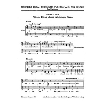 Wie der Hirsch schreiet (Psalm 42) - Die Toren sprechen in ihrem Herzen (Psalm 14) (1948) -2 Spruchm by Reda Siegfried for Female cho