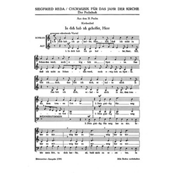 Psalm 31 In dich hab ich gehoffet Herr (1948) -Psalmkomposition- (aus "Das Psalmbuch" (1948)) by Reda Siegfried for Mixed Choir