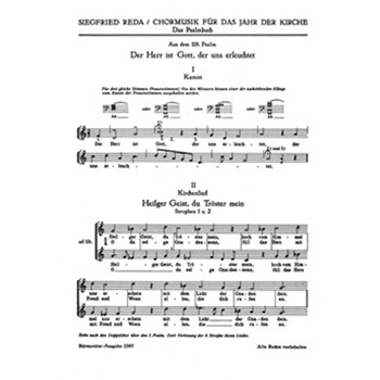 drei Psalmen fur Mixed Choir -Psalm 118. Der Herr ist Gott (SSA) - Psalm 34. Schmecket und sehet (SA by Reda Siegfried for Ch