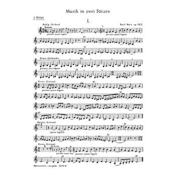 Musik in zwei Satzen op. 53/2 (1954) -Ausgabe fur String Quartet- by Marx Karl for