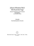 The Art of Fugue BWV 1080 -Viola part (version for string quartet)- (Edition according to the autogr by Bach Johann Sebastian for
