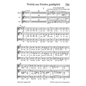 Verleih uns Frieden gnadiglich (1952) -Choralpartita- by Raphael Gunter for Mixed Choir