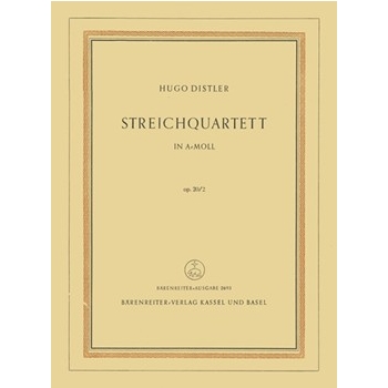 String Quartet a-Moll op. 20/1 (1939) by Distler Hugo for 2V/Va/Vc