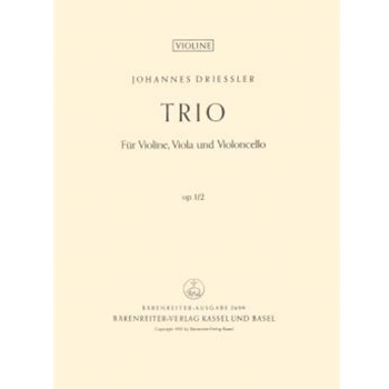 String Trio op. 1/2 (1947) by Driessler Johannes for V/Va/Vc