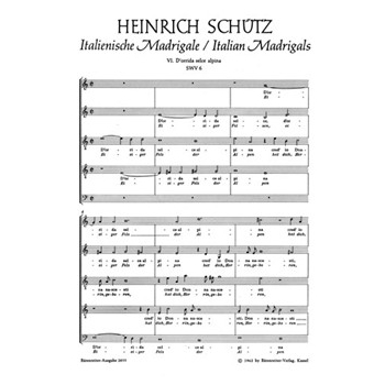 D'orrida selce alpina - Eisiger Fels der Alpen SWV 6 -Italienisches Madrigal Nr. 6- by Schutz Heinrich for Mixed Choir