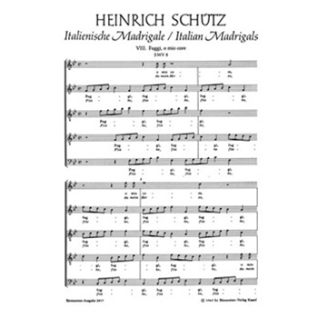 Fuggi fuggi o mio core - Fliehe fliehe du mein Herze SWV 8 -Italienisches Madrigal Nr. 8- by Schutz Heinrich for Mixed Choir