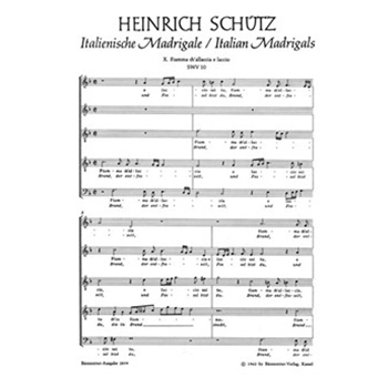 Fiamma ch'allaccia - Brand der entfesselt SWV 10 -Italienisches Madrigal Nr. 10- by Schutz Heinrich for Mixed Choir