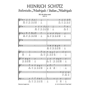 Mi saluta costei - Mich begruSet die Holde SWV 12 -Italienisches Madrigal Nr. 12- by Schutz Heinrich for Mixed Choir
