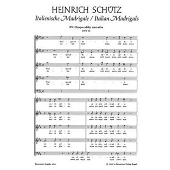 Dunque addio care selve - Lebet wohl denn teure Haine SWV 15 -Italienisches Madrigal Nr. 15- by Schutz Heinrich for Mixed Choir
