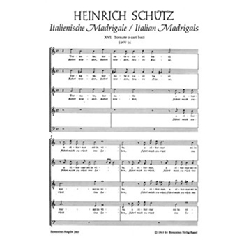 Tornate o cari bacci - Kehrt wieder teure Kusse SWV 16 -Italienisches Madrigal Nr. 16- by Schutz Heinrich for Mixed Choir