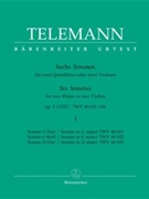 6 Sonatas Opus 2 Volume 1 by Telemann Georg Philipp for Flute Duet (Vol 1)