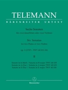 6 Sonatas Opus 2 Volume 2 by Telemann Georg Philipp for Flute Duet (Vol 2)