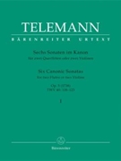 6 Canonic Sonatas Opus 5 Volume 1 by Telemann Georg Philipp for Flute Duet (Vol 1)