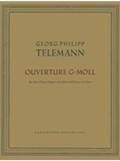 Ouverture fur drei Oboen Fagott Streicher und Basso continuo g-Moll TWV 55:g4 by Telemann Georg Philipp for 3Ob/bassoo