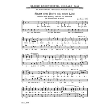 Singet dem Herrn ein neues Lied (1954) -Motette- by Bender Jan for Mixed Choir