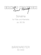 Sonatina fur Flote und Klarinette in B op. 92 / 2b (1942) by Krenek Ernst for Fl/clarine
