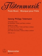 Triosonate fur Querflote Violine und Basso continuo G-Dur TWV 42:G1 by Telemann Georg Philipp for Fl/V/Bc