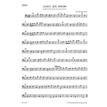 Canite Jesu nostro BuxWV 11 -Kantate- by Buxtehude Dietrich for