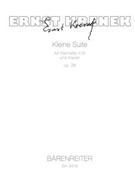 Little Suite for Clarinet & Piano Opus 28 by Krenek Ernst for Bb Clarinet and Piano