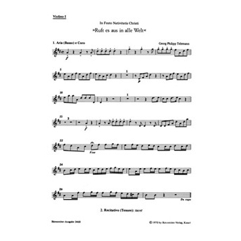 Ruft es aus in alle Welt -Weihnachtskantate- by Telemann Georg Philipp for