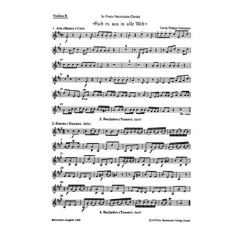 Ruft es aus in alle Welt -Weihnachtskantate- by Telemann Georg Philipp for