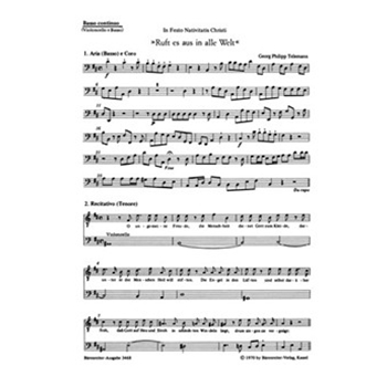 Ruft es aus in alle Welt -Weihnachtskantate- by Telemann Georg Philipp for