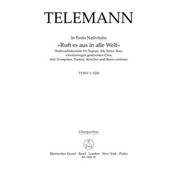 Ruft es aus in alle Welt -Weihnachtskantate- by Telemann Georg Philipp for SSolo/ASol
