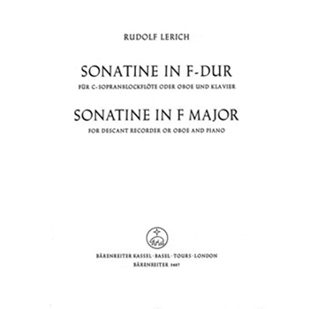 Sonatine fur Blockflote oder Oboe und Klavier F-Dur (1970) by Lerich Rudolf for Recorder-S