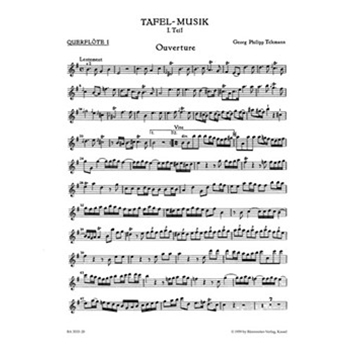 Ouverture und Conclusion fur zwei Querfloten Streicher und Basso continuo e-Moll by Telemann Georg Philipp for