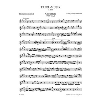 Ouverture und Conclusion fur zwei Querfloten Streicher und Basso continuo e-Moll by Telemann Georg Philipp for