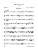 Ouverture und Conclusion fur zwei Querfloten Streicher und Basso continuo e-Moll by Telemann Georg Philipp for