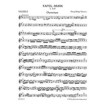 Ouverture und Conclusion fur two Querfloten Streicher und Basso continuo e-Moll by Telemann Georg Philipp for