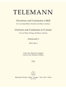 Ouverture und Conclusion fur two Querfloten Streicher und Basso continuo e-Moll by Telemann Georg Philipp for