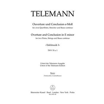 Ouverture und Conclusion fur two Querfloten Streicher und Basso continuo e-Moll by Telemann Georg Philipp for