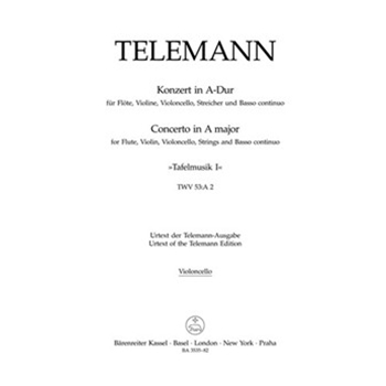 Concerto for Flute Violin Violoncello Strings and Basso Continuo A major TWV 53:A 2 -Tafelmusik I by Telemann Georg Philipp for
