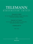 Quartet In D Minor(rec 2fl + Bc) by Telemann Georg Philipp for Instr