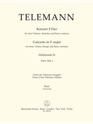 Concerto for three Violins Strings and Basso Continuo F major TWV 53:F1 (Tafelmusik II) by Telemann Georg Philipp for