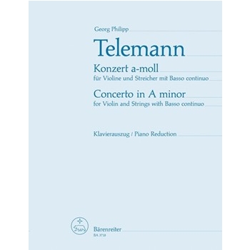 Konzert fur Violine Streicher und Basso continuo a-Moll by Telemann Georg Philipp for V/Str/Bc