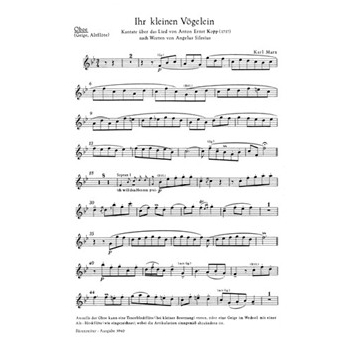 Ihr kleinen Vogelein -Kantate zu dem Lied von Anton Ernst Kopp (1717) nach Worten von Angelus Silesi by Marx Karl for