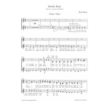 Derby Ram. As I was going to Derby - Einst ging ich runter nach Bocksbach (1959) by Marx Karl for Mixed Choir