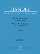 Ode for the Birthday of Queen Anne HWV 74 by Handel George Frideric - Chrysander Friedrich - for SSolo/ASol