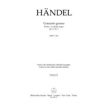 Concerto grosso B-Dur op. 3/1 HWV 312 by Handel George Frideric for