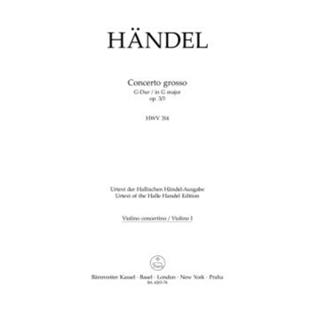 Concerto grosso G-Dur op. 3/3 HWV 314 by Handel George Frideric for