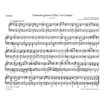 Concerto grosso G-Dur op. 6/1 HWV 319 by Handel George Frideric for