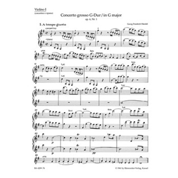 Concerto grosso G-Dur op. 6/1 HWV 319 by Handel George Frideric for