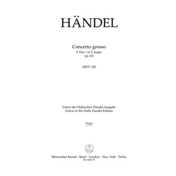 Concerto grosso F-Dur op. 6/2 HWV 320 by Handel George Frideric for